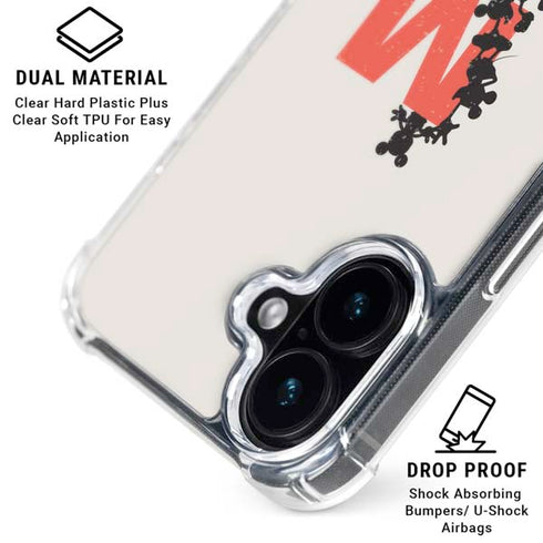 Disney Mickey Mouse Stacked Silhouette Split iPhone 16 Plus Clear Case